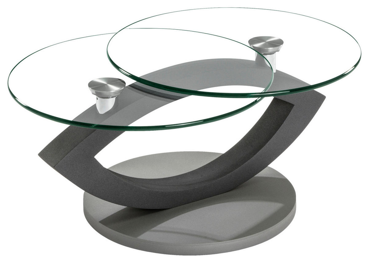 COUCHTISCH Holz, Glas 89-128/60/37-40 cm  - Anthrazit/Titanfarben, Basics, Glas/Holz (89-128/60/37-40cm) - Novel