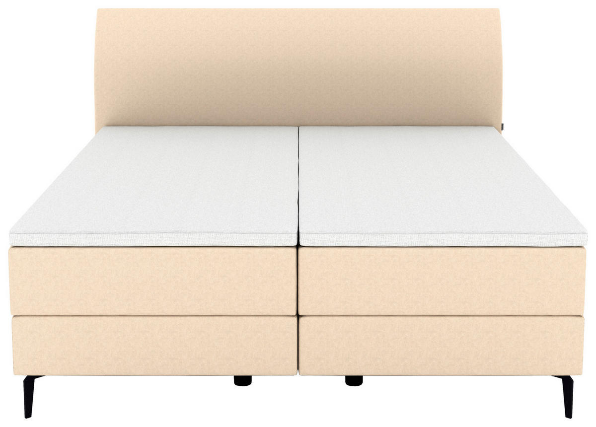 BOXSPRINGBETT 180/200 cm  in Beige  - Beige/Schwarz, KONVENTIONELL, Kunststoff/Textil (180/200cm) - Musterring