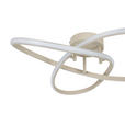 LED-DECKENLEUCHTE 55/55/15 cm   - Sandfarben/Chromfarben, Design, Kunststoff/Metall (55/55/15cm) - Novel