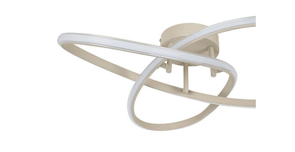 LED-DECKENLEUCHTE 55/55/15 cm - Sandfarben/Chromfarben, Design, Kunststoff/Metall (55/55/15cm) - Novel