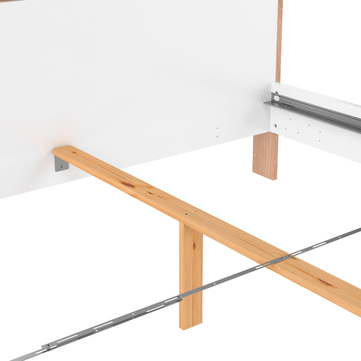 BETT 180/200 cm  in Eichefarben, Weiß  - Eichefarben/Weiß, KONVENTIONELL (180/200cm) - Boxxx