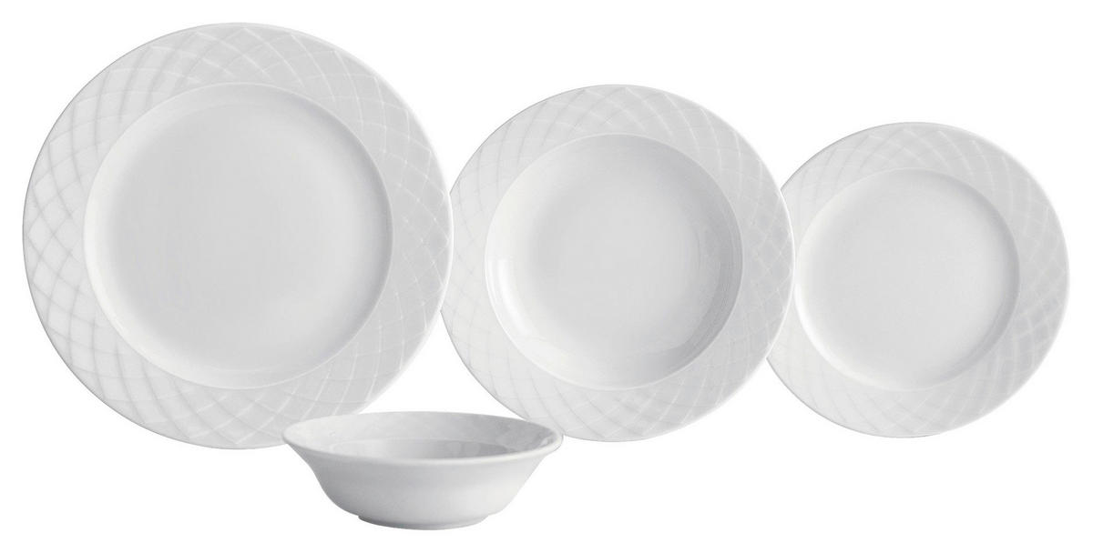 KOMBISERVICE Weiß 24-teilig 6 Personen  - Weiß, Basics, Keramik - P & B
