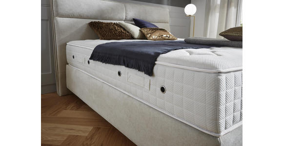 BOXSPRINGBETT 200/200 cm  in Creme  - Creme/Kupferfarben, KONVENTIONELL, Textil/Metall (200/200cm) - Ambiente