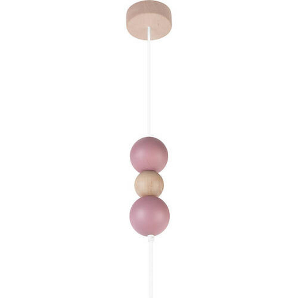 ZÁVĚSNÉ SVÍTIDLO,   - starorůžová/přírodní barvy, Basics, dřevo (40/110cm)
