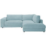 ECKSOFA  in Cord Hellblau  265/224 cm  - Schwarz/Hellblau, Design, Kunststoff/Textil (265/224cm) - Hom`in