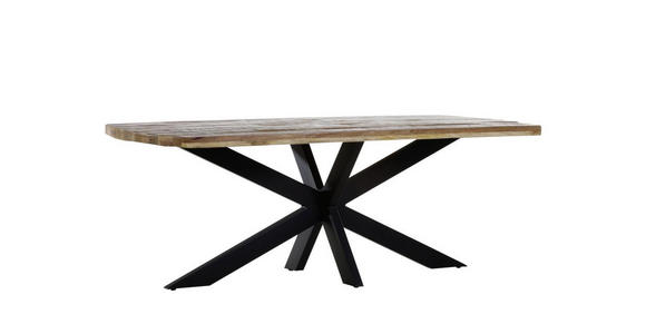 ESSTISCH in Holz 210/100/77 cm  - Schwarz/Naturfarben, LIFESTYLE, Holz/Metall (210/100/77cm) - Landscape