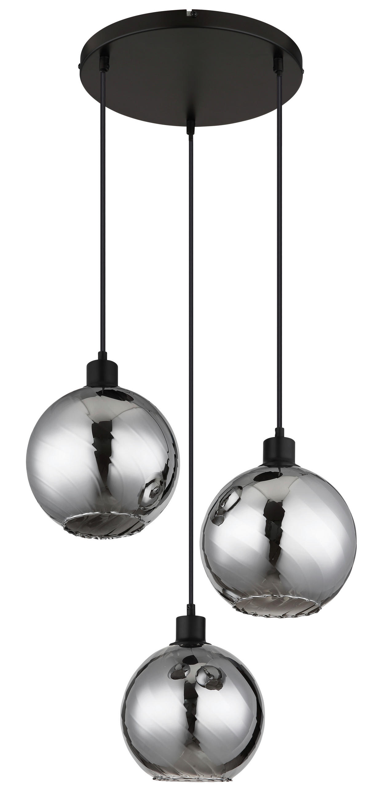 HÄNGELEUCHTE ULF  46 cm  - Schwarz/Weiß, Design, Glas/Kunststoff (46cm)