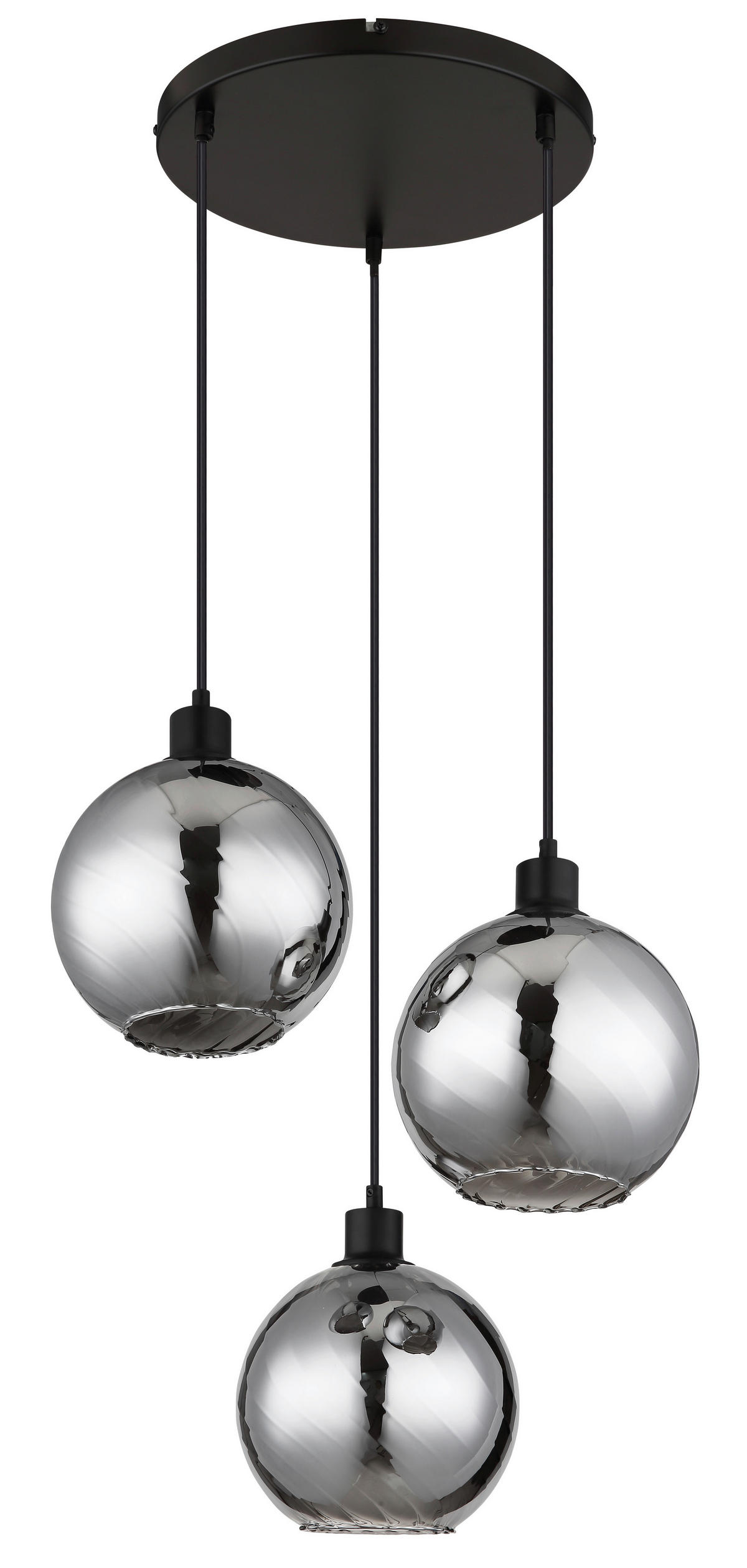 HÄNGELEUCHTE ULF  46 cm  - Schwarz/Weiß, Design, Glas/Kunststoff (46cm)