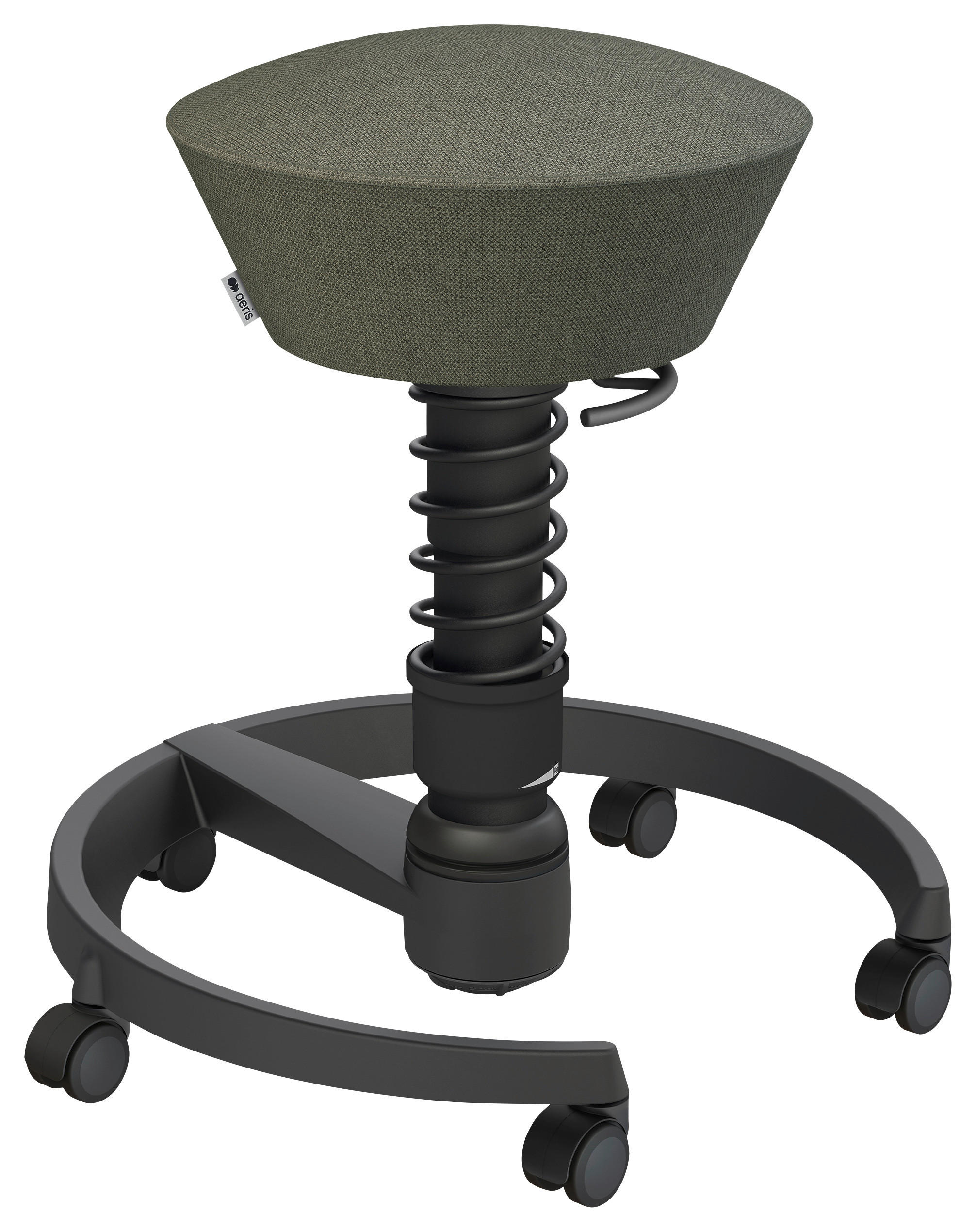 BÜROHOCKER Wollmischung mel. Braun, Grau, Schwarz  - Schwarz/Braun, Basics, Kunststoff/Textil (55/45,66/55cm) - Aeris