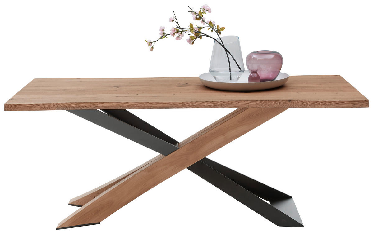 ESSTISCH in Holz, Metall 190/95/76 cm  - Eichefarben/Anthrazit, Natur, Holz/Metall (190/95/76cm) - Valnatura