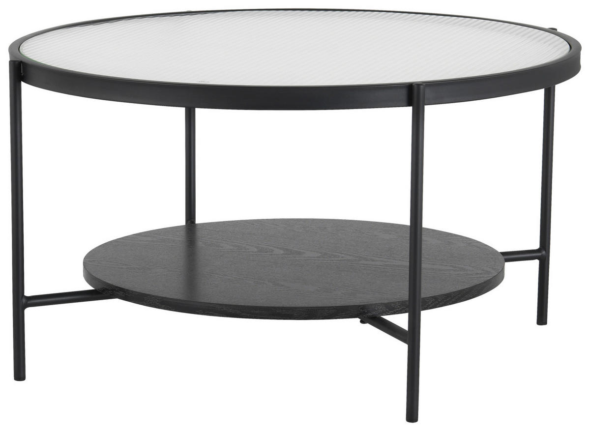 COUCHTISCH in Metall, Glas 80/80/45 cm  - Schwarz/Grau, Design, Glas/Metall (80/80/45cm) - MID.YOU