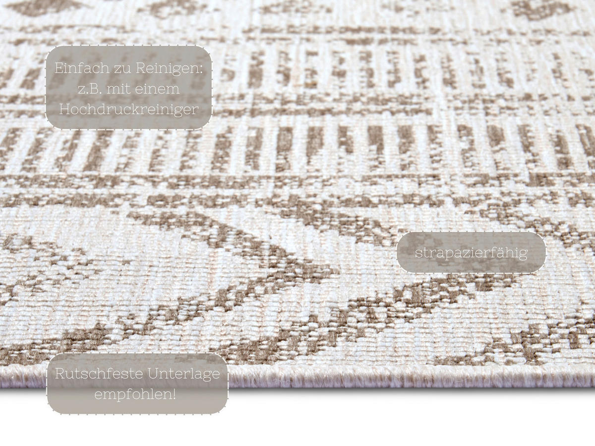 OUTDOORTEPPICH 80/150 cm Twin Supreme Creme, Cappuccino  - Creme/Cappuccino, Design, Kunststoff (80/150cm)
