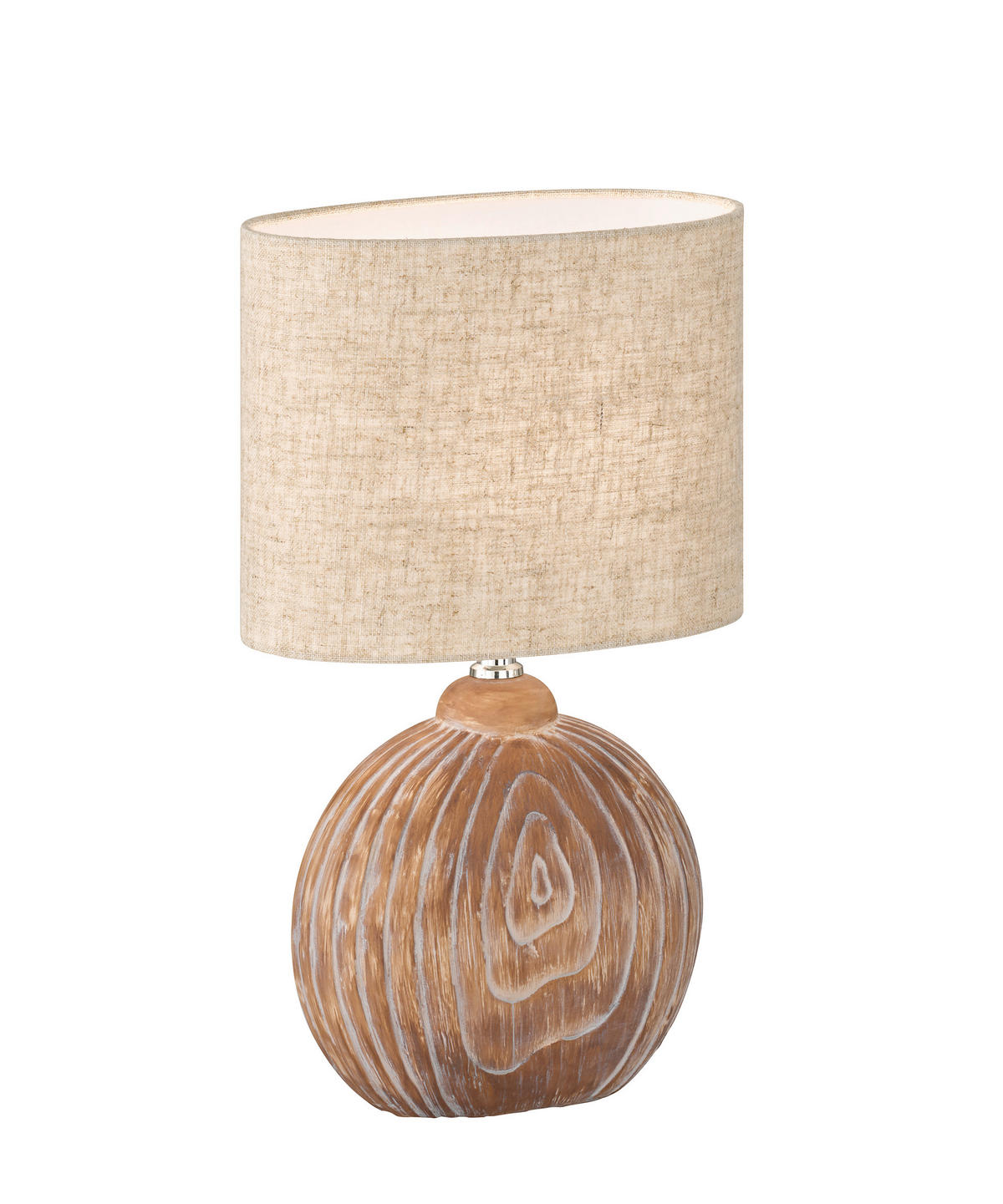 TISCHLEUCHTE - Sandfarben/Eukalyptusholzfarben, Design, Keramik/Textil (13/39/23cm) - Fischer & Honsel