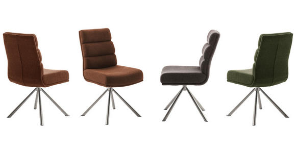 STUHL in Edelstahl Webstoff Metall, Textil - Edelstahlfarben/Rostfarben, Design, Textil/Metall (47/90/64cm) - Dieter Knoll