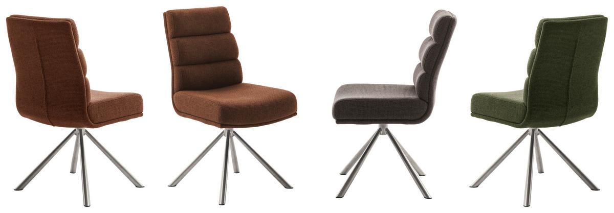 STUHL  in Edelstahl Webstoff Metall, Textil  - Edelstahlfarben/Rostfarben, Design, Textil/Metall (47/90/64cm) - Dieter Knoll