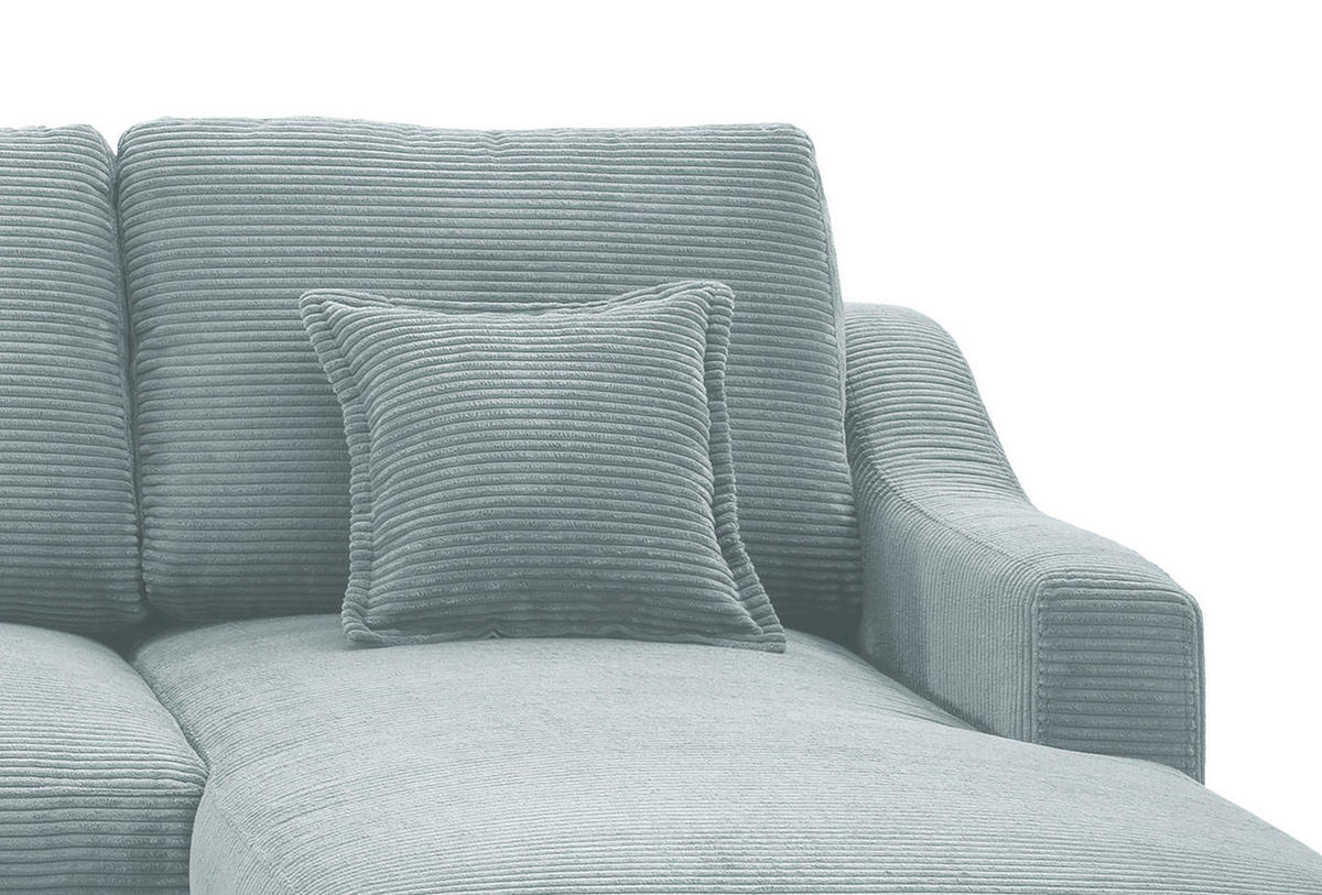 WOHNLANDSCHAFT in Cord Hellblau  - Naturfarben/Hellblau, Konventionell, Holz/Textil (200/301/150cm) - P & B