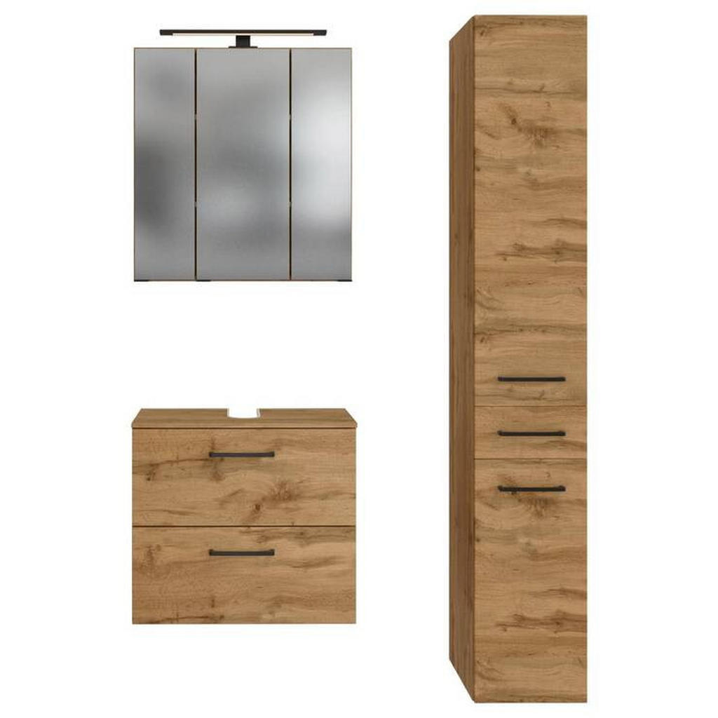 Badmöbel-set Manchester B: 90 Cm Eiche Wotan Dekor