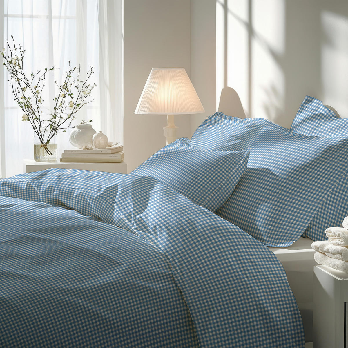 BETTWÄSCHE 2-teilig Seersucker 140/220 cm  - Blau, Design, Textil (140/220cm) - Florella