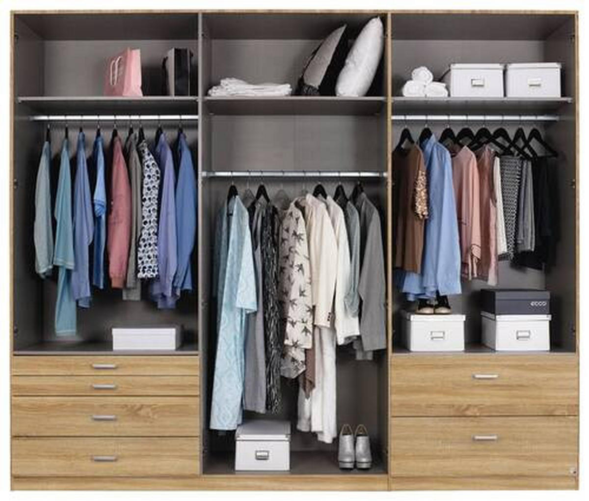 DREHTÜRENSCHRANK 271/210/54 cm Sonoma Eiche  - Alufarben/Sonoma Eiche, Basics, Glas/Holzwerkstoff (271/210/54cm) - Xora