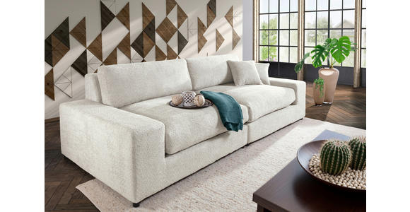 MEGASOFA Struktur, Bouclé Beige  - Beige/Schwarz, MODERN, Kunststoff/Textil (270/76/125cm) - Landscape