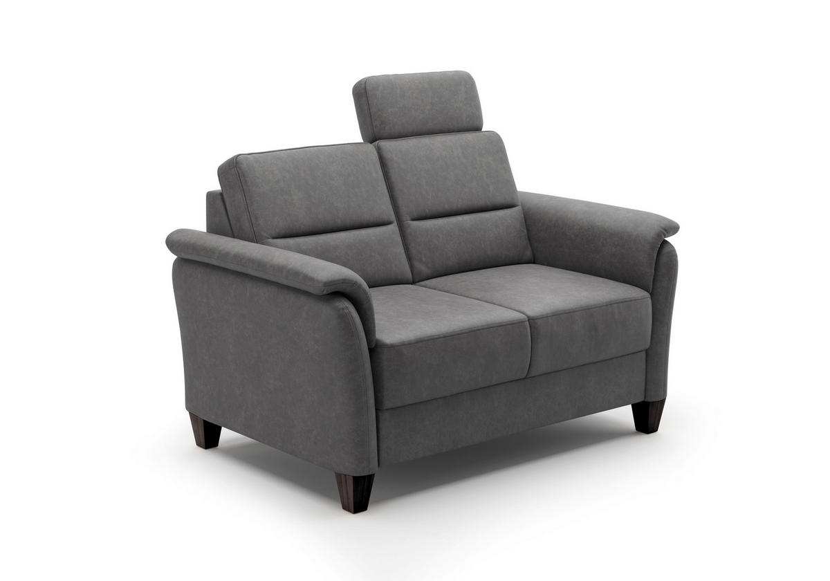 2-SITZER-SOFA in Mikrofaser Anthrazit  - Wengefarben/Anthrazit, KONVENTIONELL, Holz/Textil (149/89/89cm) - Sit & More