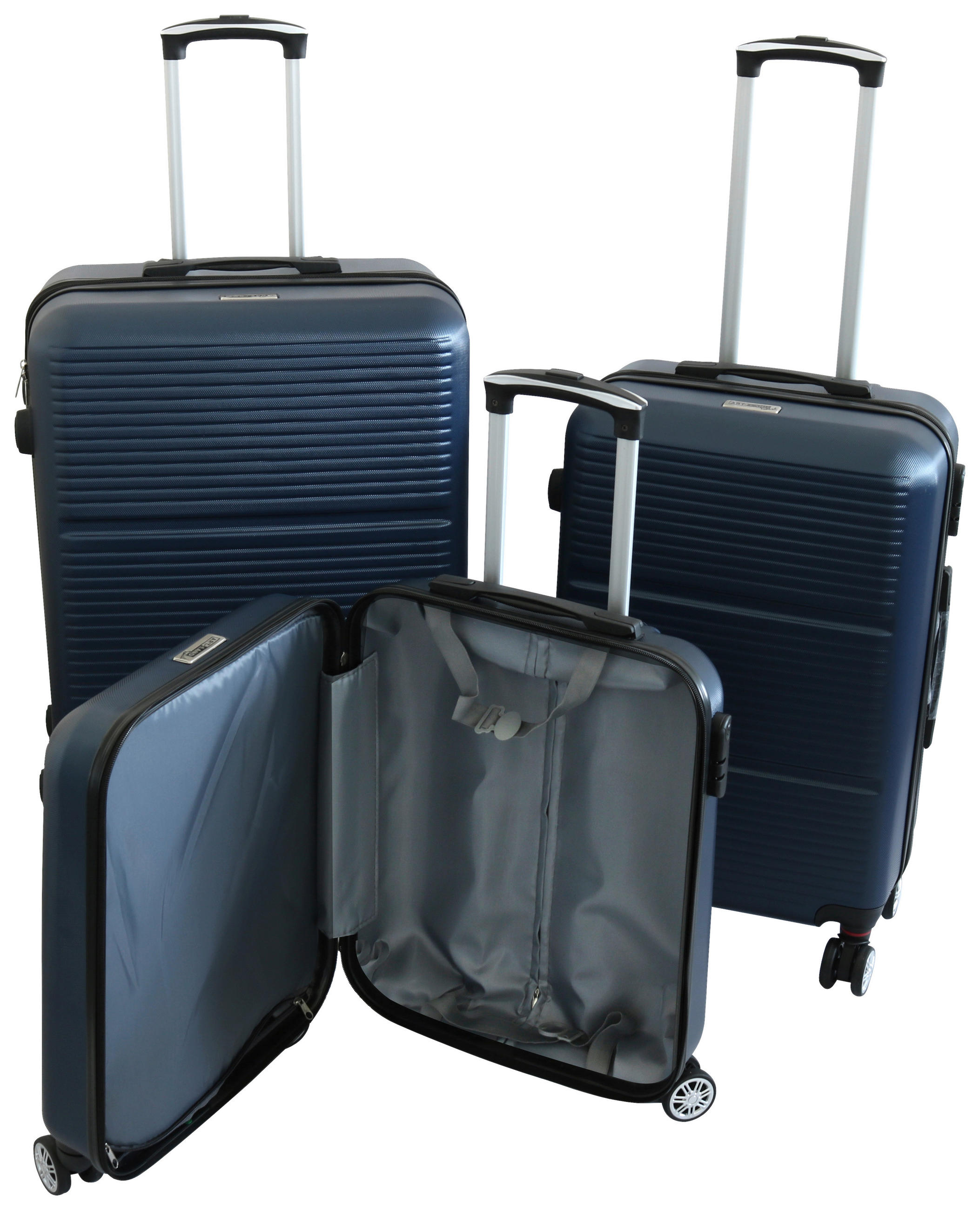REISEKOFFERSET 3-teilig  - Blau, Basics, Kunststoff (48/70/29cm)