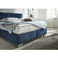 BOXSPRINGBETT 200/200 cm  in Dunkelblau  - Chromfarben/Dunkelblau, KONVENTIONELL, Textil/Metall (200/200cm) - Dieter Knoll