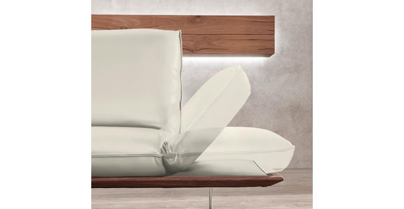 2-SITZER-SOFA in Leder Creme  - Edelstahlfarben/Creme, Design, Leder/Holz (206/73-93/92-123cm) - Dieter Knoll