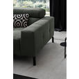 ECKSOFA in Feincord Olivgrün  - Schwarz/Olivgrün, KONVENTIONELL, Textil/Metall (219/311cm) - Hom`in