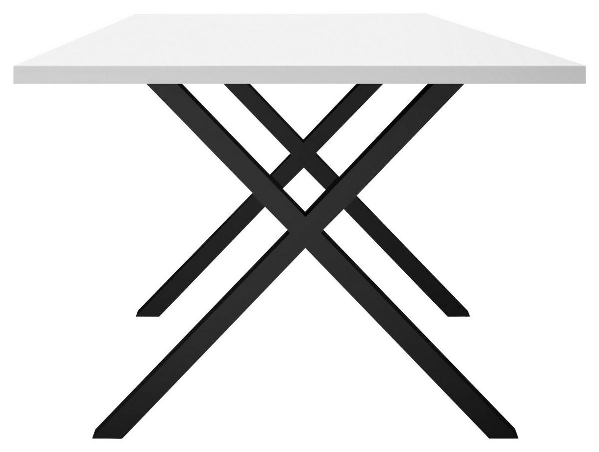 ESSTISCH in Metall, Holzwerkstoff 140/90/78 cm   - Schwarz/Weiß, MODERN, Holzwerkstoff/Metall (140/90/78cm) - Livetastic