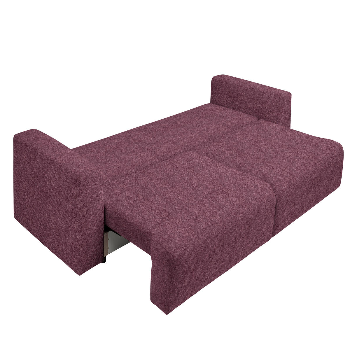 SCHLAFSOFA  mit Stoffauswahl, Schlafen auf Sitzhöhe, Rücken echt Velours Bordeaux  - Bordeaux/Schwarz, Design, Kunststoff/Textil (250/92/105cm) - Carryhome