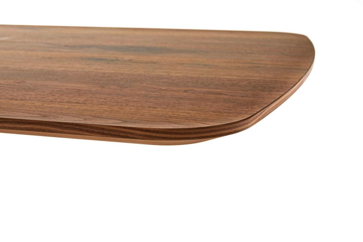 ESSTISCH Amerikanischer Nussbaum furniert rechteckig Nussbaumfarben, Edelstahlfarben  - Edelstahlfarben/Nussbaumfarben, Design, Holz/Holzwerkstoff (200/100/76cm) - Koinor