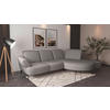 ECKSOFA DANCE E Hellgrau Flachgewebe  - Hellgrau/Schwarz, MODERN, Textil/Metall (313/208cm) - Sit & More