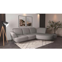ECKSOFA DANCE E Hellgrau Flachgewebe  - Hellgrau/Schwarz, MODERN, Textil/Metall (313/208cm) - Sit & More