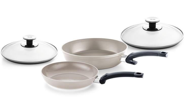 PFANNENSET Ceratal Aluminium 4-teilig  - Greige, Basics, Metall (52/34,5/22,5cm) - Fissler