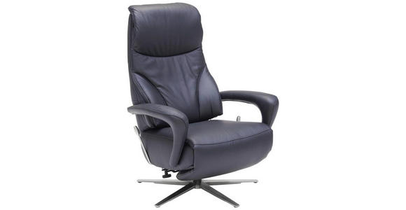 RELAXSESSEL in Leder Schwarz  - Edelstahlfarben/Schwarz, Design, Leder/Metall (75/106/88cm) - Dieter Knoll