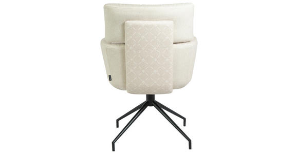 ARMLEHNSTUHL  Stoffauswahl, Sitzfläche 360° drehbar, automatische Rückholfunktion Webstoff  Schwarz, Beige  - Beige/Schwarz, Design, Textil/Metall (62/92/66cm) - Dieter Knoll