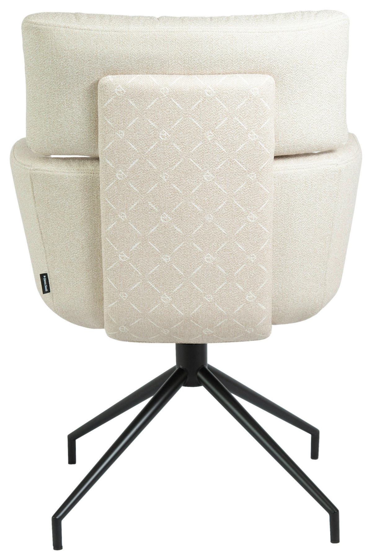 ARMLEHNSTUHL  Stoffauswahl, Sitzfläche 360° drehbar, automatische Rückholfunktion Webstoff  Schwarz, Beige  - Beige/Schwarz, Design, Textil/Metall (62/92/66cm) - Dieter Knoll