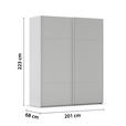 SCHWEBETÜRENSCHRANK  in Grau  - Grau, KONVENTIONELL, Holzwerkstoff/Metall (201/223/68cm) - Novel