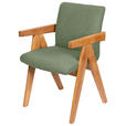 ARMLEHNSTUHL in Holz, Textil Grün  - Eichefarben/Grün, KONVENTIONELL, Holz/Textil (53,5/83/62cm) - Linea Natura