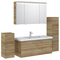 BADEZIMMER 5-teilig  in 183 cm  - Chromfarben/Eichefarben, KONVENTIONELL, Glas/Holzwerkstoff (183cm) - Pelipal