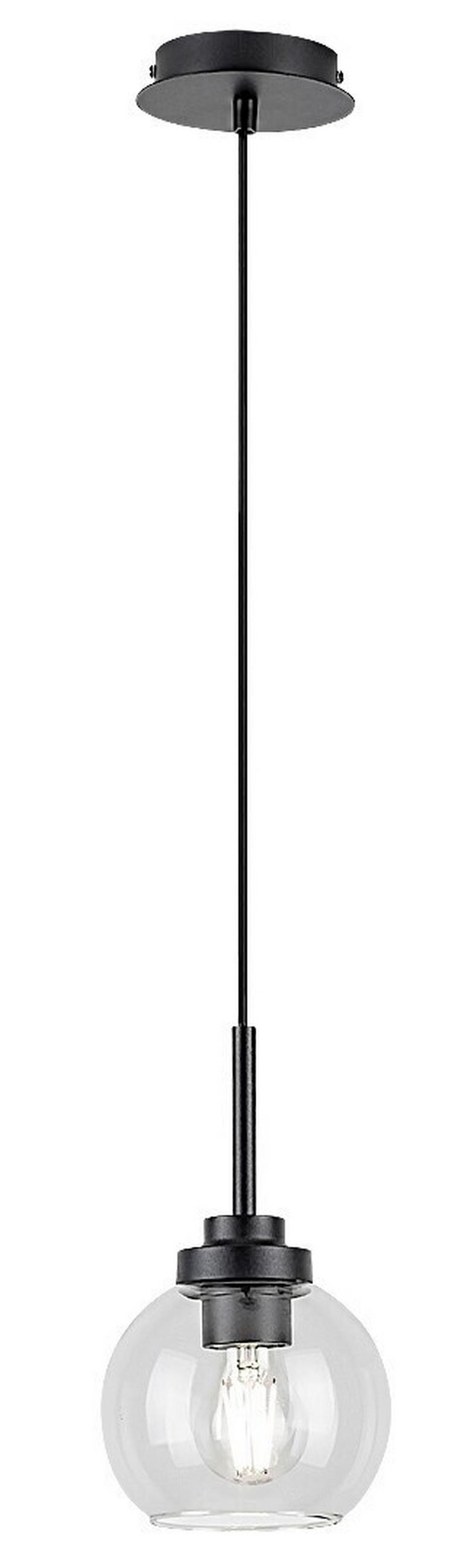 VISEČA SVETILKA  Tirina      15/120 cm      E27 - črna/prozorno, Trend, kovina/steklo (15/120cm)