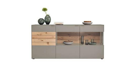 SIDEBOARD 181,9/87,9/45,2 cm  - Eichefarben/Hellgrau, Design, Glas/Holz (181,9/87,9/45,2cm) - Dieter Knoll