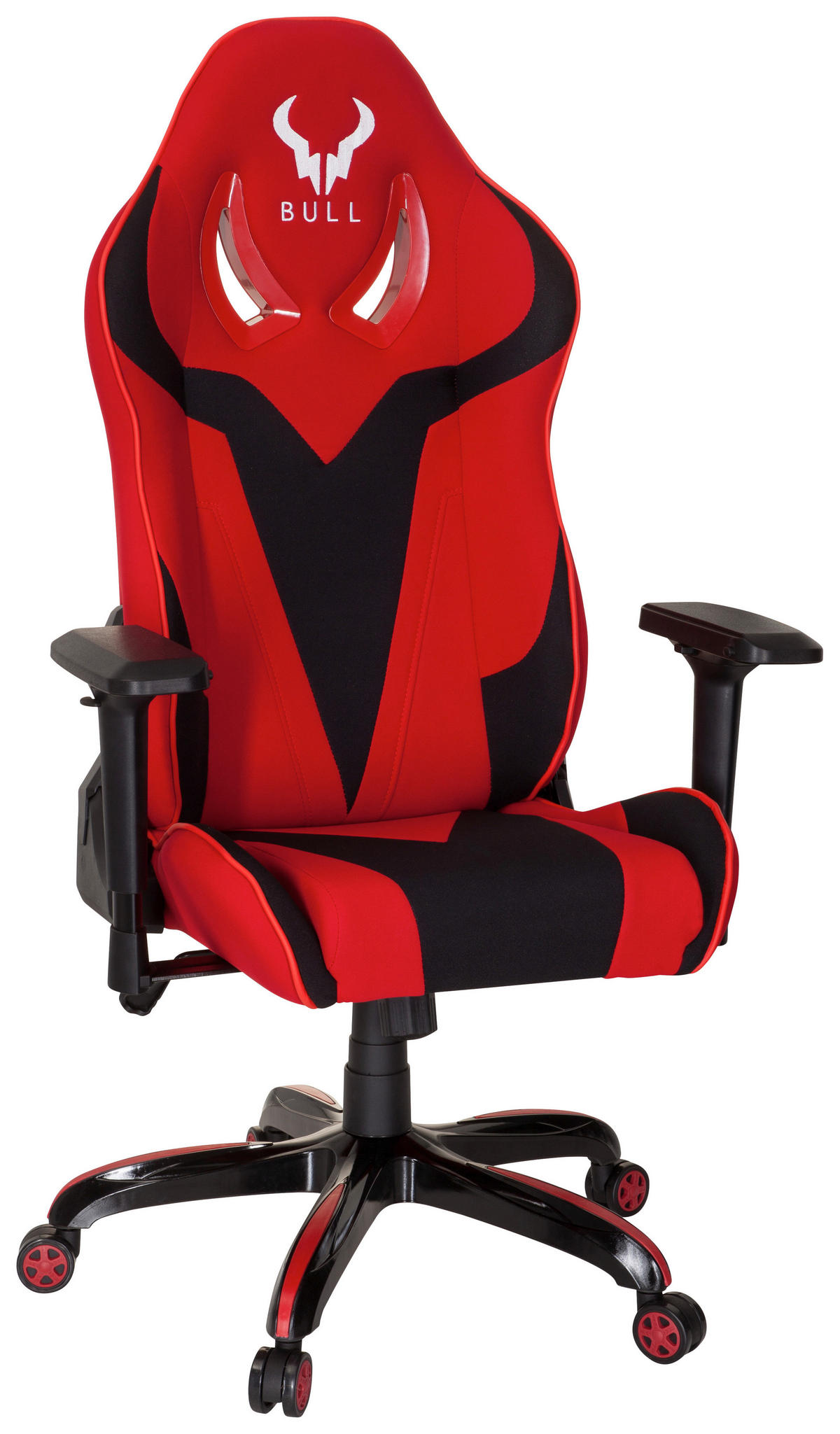 GAMING STOL tekstil rdeča, črna  - rdeča/črna, Moderno, umetna masa/tekstil (74/133/67cm) - MID.YOU
