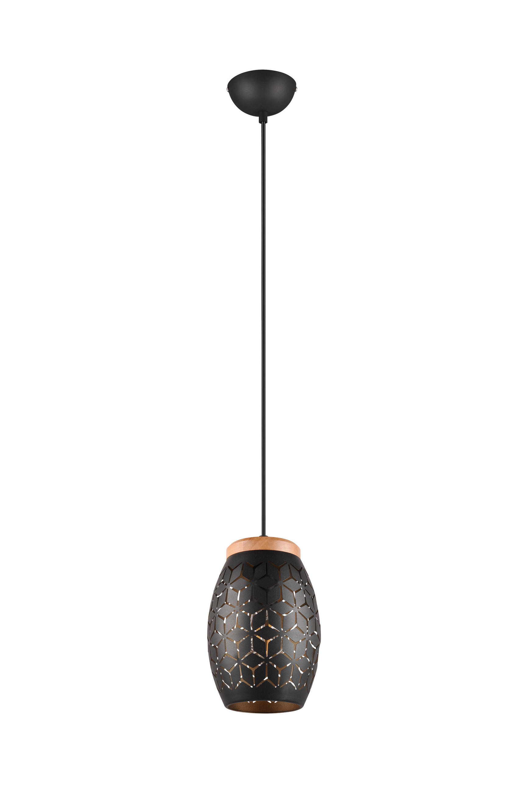 PENDELLEUCHTE Bidar 15/150 cm   - Goldfarben/Schwarz, KONVENTIONELL, Holz/Metall (15/150cm)