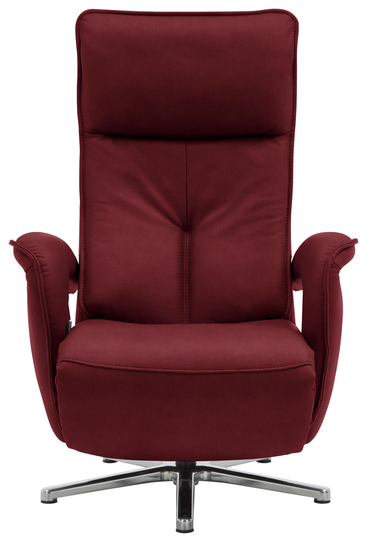 RELAXSESSEL in Leder Bordeaux  - Chromfarben/Bordeaux, Design, Leder/Metall (77/110/87cm) - Valdera