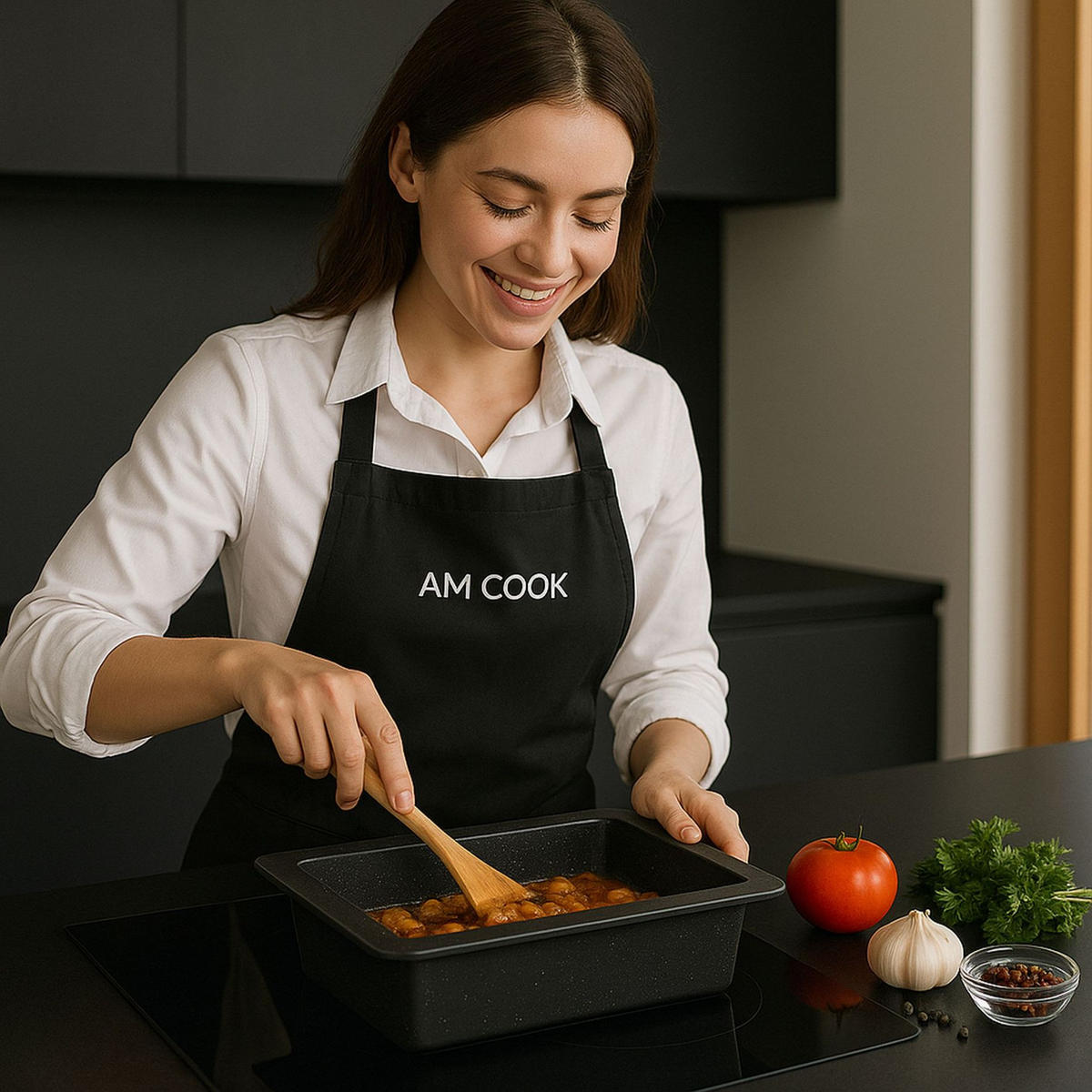 BRÄTER TEPPANYAKI 5,5 L  - Edelstahlfarben/Schwarz, Basics, Glas/Metall (26,7/33,6/15,5cm) - Am Cook