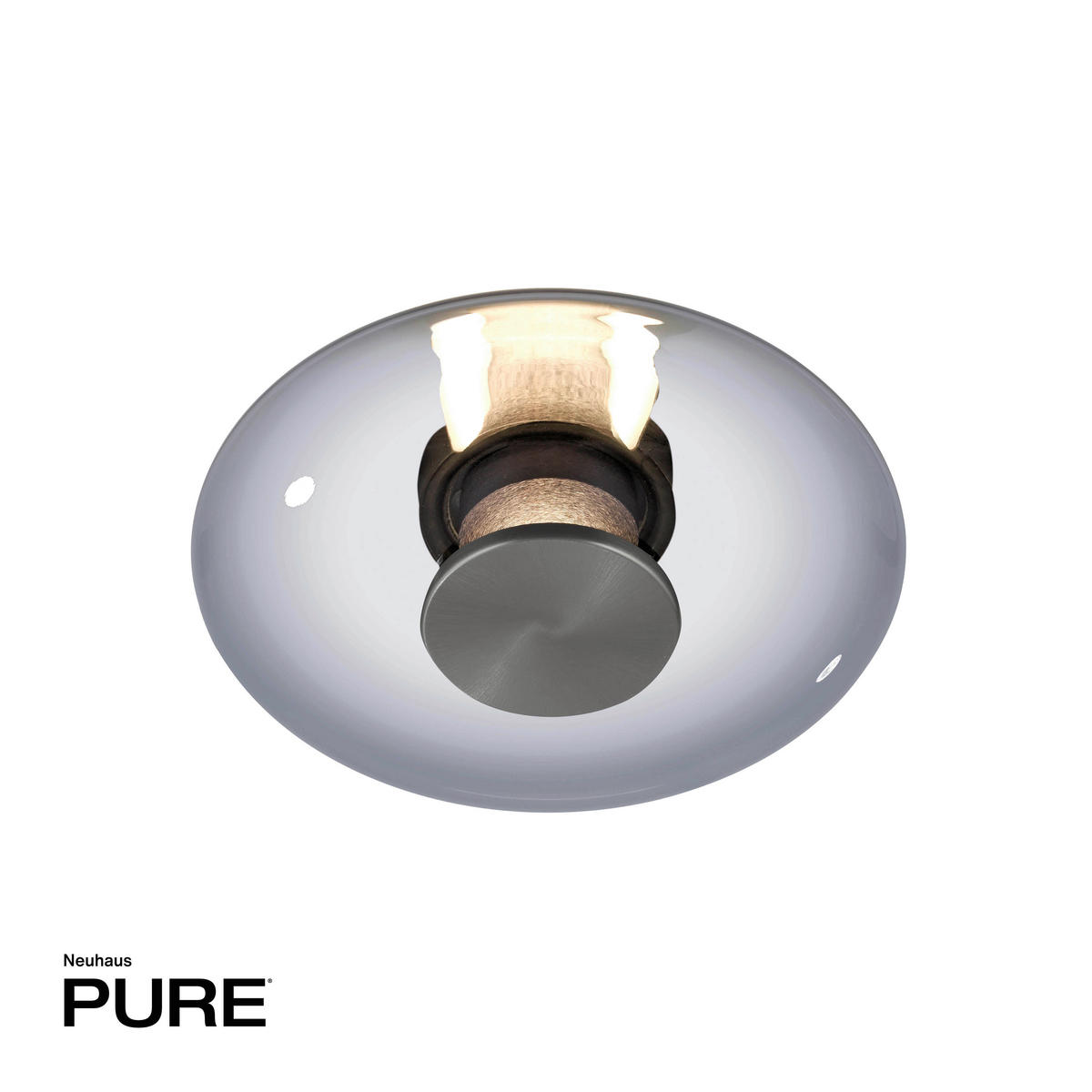 LED-DECKENLEUCHTE Pure Vitrum 22/22/8,2 cm   - Grau, Design, Glas/Kunststoff (22/22/8,2cm) - Neuhaus PURE