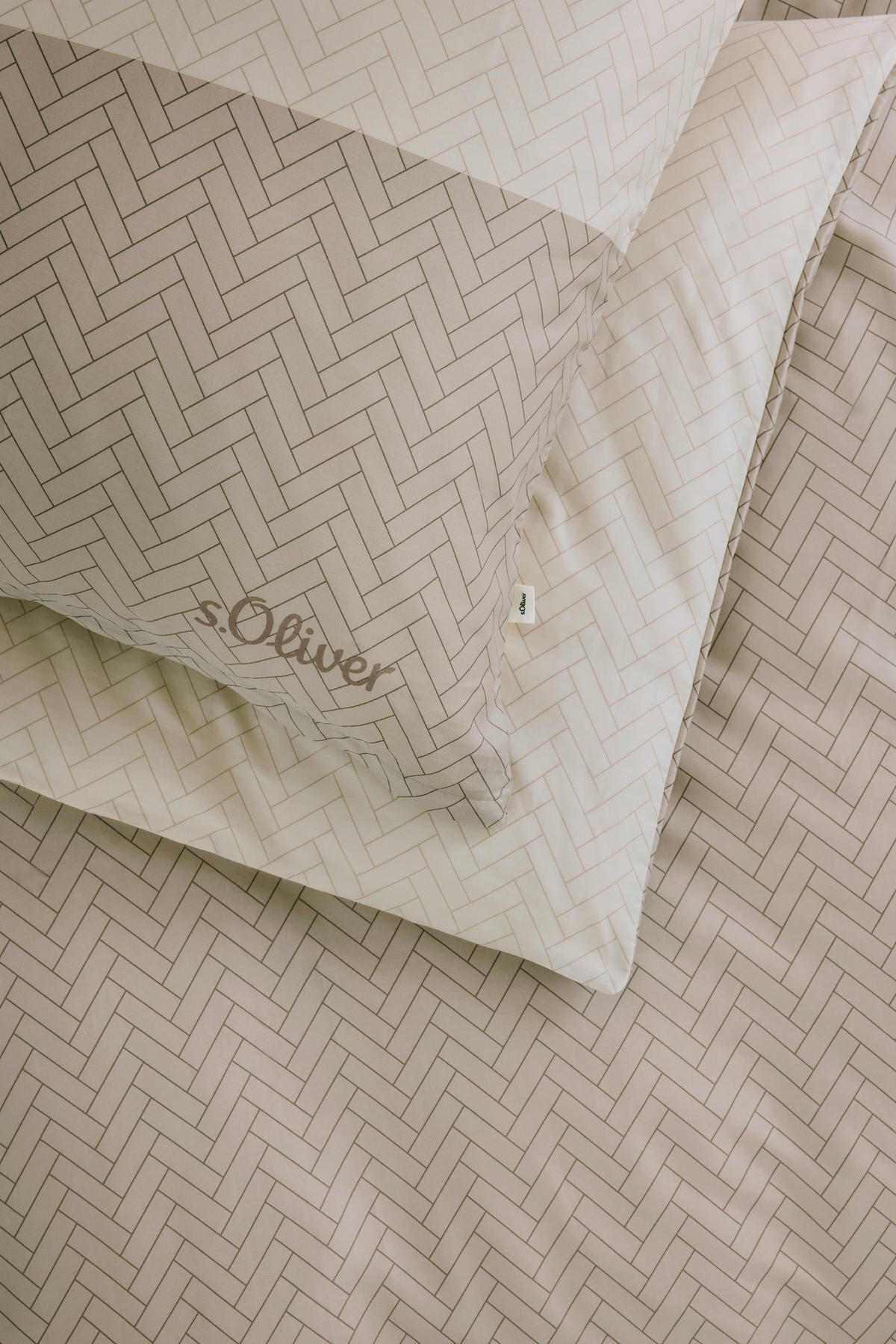 BETTWÄSCHE Makosatin 155/220 cm  - Beige, Basics, Textil (155/220cm) - S. Oliver