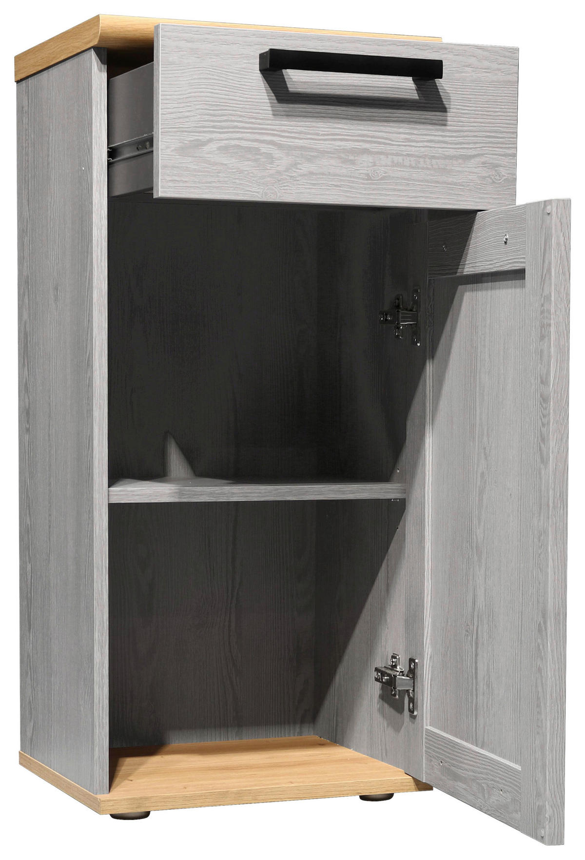 UNTERSCHRANK 38/82/31 cm   - Schwarz/Eiche Artisan, KONVENTIONELL, Holzwerkstoff/Kunststoff (38/82/31cm) - home24